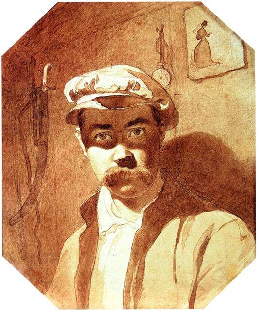 Тарас Шевченко "Автопортрет" 1848-1849 рр.
